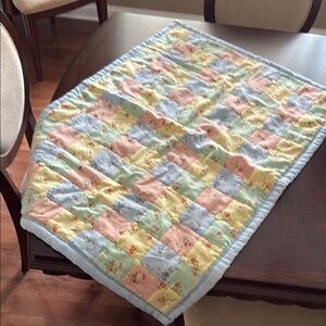 1975 Handemade Nursery Floral Patchwork Quilt - Multicolor